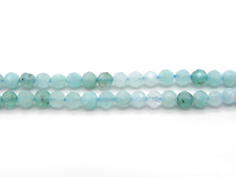 3.5 mm Small Round Faceted Amazonite Beads - 30 pc