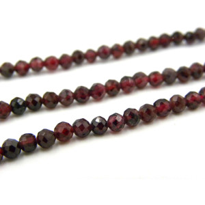 3 mm Mini Round Faceted Natural Garnet Beads - Str... 3 mm Mini Round Faceted Natural Garnet Beads - Str...