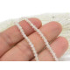 3.5 mm Mini Round Faceted White Topaz Beads, Tiny Real Gemstone Seed Beads - 30 Beads or 1 Strand