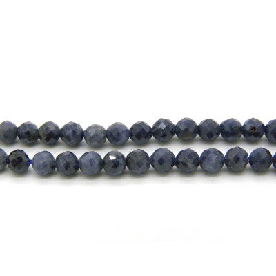 Kleine runde facettierte Saphirperlen, geschliffene Halbedelsteinperlen - 3,0 mm - 30 Perlen