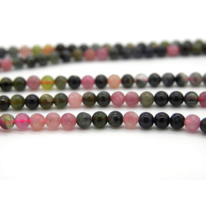 3 mm Small Round Polished Natural Tourmaline Beads...