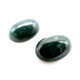 Große ovale Cabochons aus grünem Moosachat, Edelstein-Cabochons - 18x13 mm