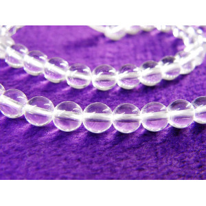 6 mm Round Natural Rock Crystal Beads, Polished Ge...