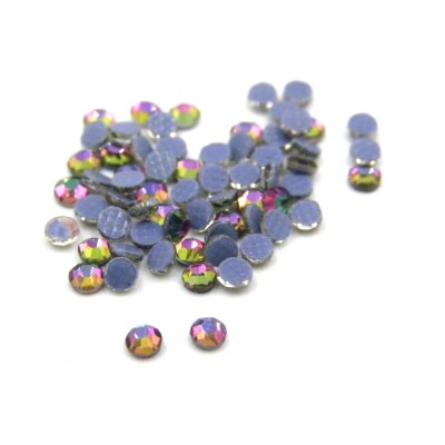 2 mm (6ss) Small Grade A Glass Hotfix Rhinestones Iron-On Stones - Green and Pink (100 Pc.)