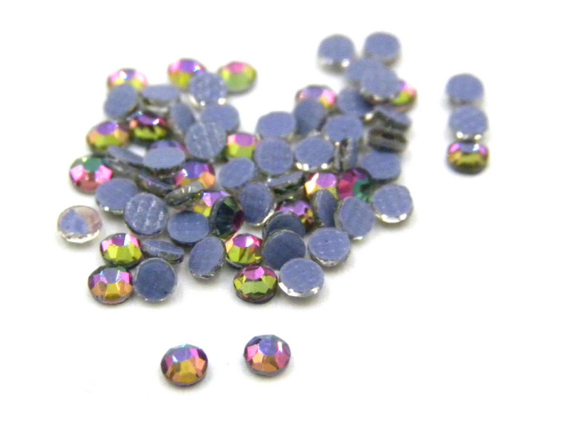 2 mm (6ss) Small Round Glass Hotfix Iron-On Rhinestones - Green/Pink - 100 Pc. 2 mm (6ss) Small Round Glass Hotfix Iron-On Rhinestones - Green/Pink - 100 Pc.