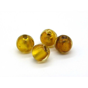 10 mm Hand-Made Round Gold Foil Glass Beads, Muran... 10 mm Hand-Made Round Gold Foil Glass Beads, Muran...