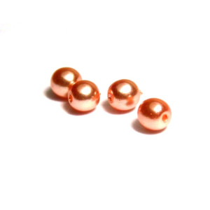 4 mm Round Faux Pearls Glass Beads (25 pc.) - Peac...