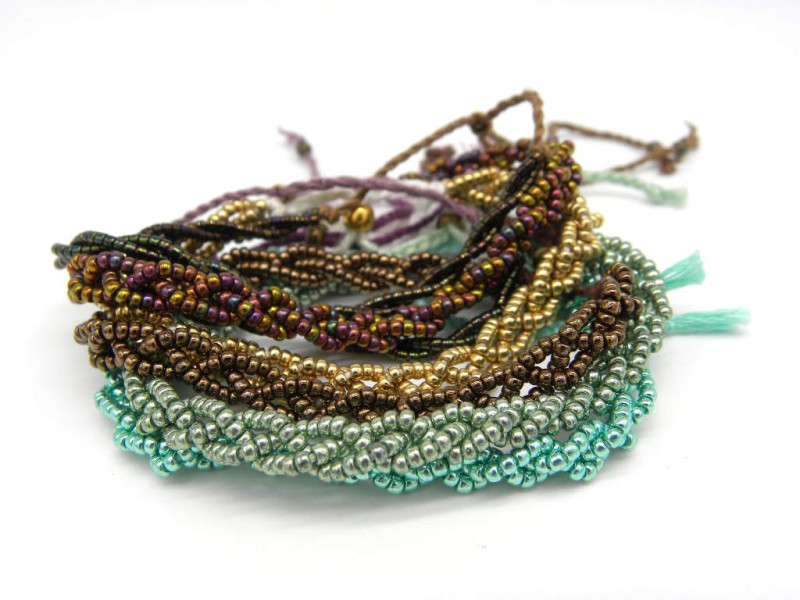 7x geflochtene Miyuki Rocailles Armbänder - Handgefertigt in Irland - Verschiedene Farben
