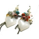5 cm dangling glass heart earrings - costume jewellery - various colours