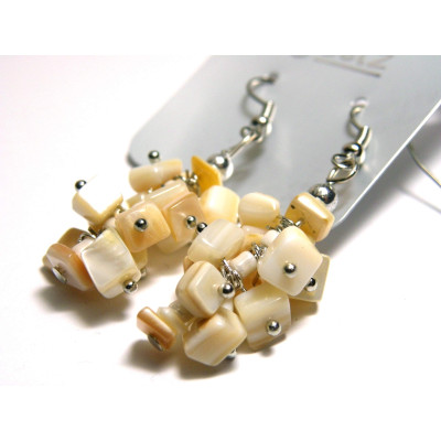 5 cm Edelstein-Chip-Ohrringe - Modeschmuck - Perlmutt