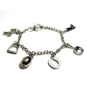 18 cm (7 Inch) Silver-Plated Charm Toggle Bracelet... 18 cm (7 Inch) Silver-Plated Charm Toggle Bracelet...