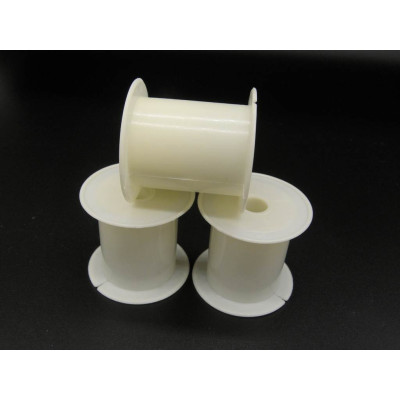 50x50 mm Plastic (PP) Empty Spools for Wire, Cord Bobbins, White, 12 mm Bohrung - 5 Pc