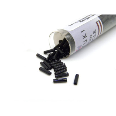 6 x 1.7 mm (Size 2) Round Miyuki Bugle Beads - Jet Black (BGL2-9074) - XL Vial 17 g