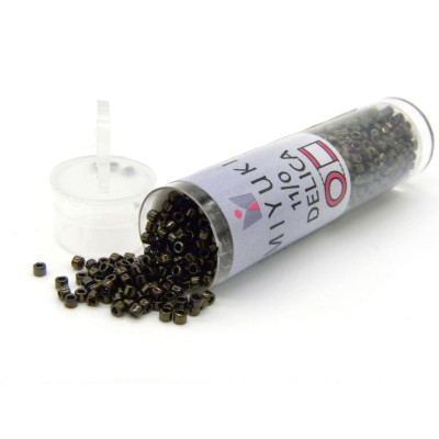 11/0 (1.6 x 1.3 mm) Miyuki Delica Japanese Seed Beads, Cylindrical Seed Beads - Brown Iris - DB 007 - 7.2 g Vial
