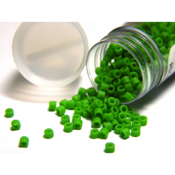 11/0 Miyuki Delica Japanese Seed Beads - 5.2 g Vial - Pea Green Opaque DB 754