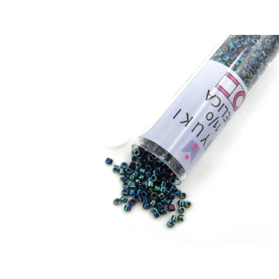 11/0 (1.6 x 1.3 mm) Miyuki Delica Japanese Seed Beads, Cylindrical Seed Beads - Metallic Blue Iris - DB 025 - 7.2 g Vial