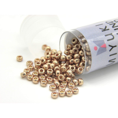 11/0 Miyuki Round Seed Beads -DURACOAT Galv Champagne (11-94204) - 8.5 g Vial