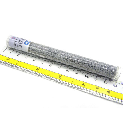 11/0 (2 mm) Miyuki Round Japanese Seed Beads - Opaque Cement Grey (11-9498-TB) -  24 g - 5 inch XL Vial