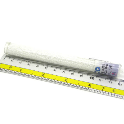 11/0 (2 mm) Miyuki Round Japanese Seed Beads -  White Pearl Ceylon (11-9420-TB) - 24 g - 5 inch XL Vial