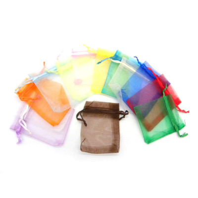 7 x 9 cm (2.7 x 3.5 Inch) Small Plain Organza Bags, Fabric Gift Bags, Gift Pouches (10 Bags Mixed Colour)