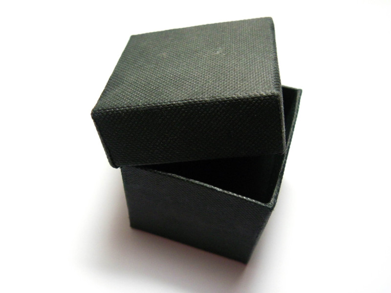 Medium Square Black Cardboard Jewellery Gift Box - Ring Box - Plain - 50 x 50 x 50mm (1 pc)