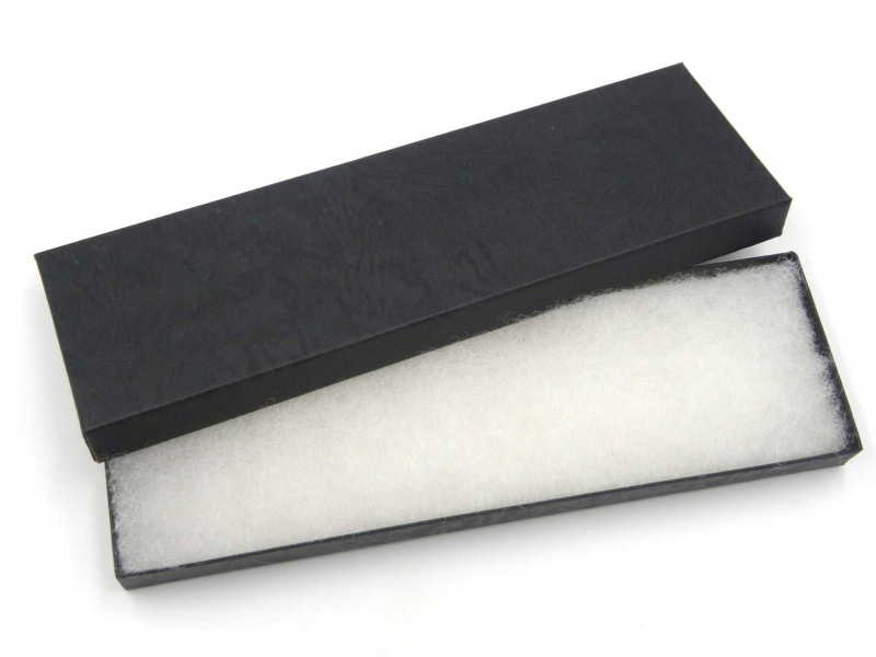 21 x 6 x 1.5 cm (8.4 x 2.5 x 0.6 inch) Black Rectangular Cardboard Gift Box for Jewellery or Watches (1 pc)