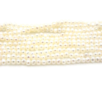 2 mm - Tiny Near Round Freshwater Cultured Seed Pearls - Cream White (1 Strand w. 200 Pearls or 20 Pearls)