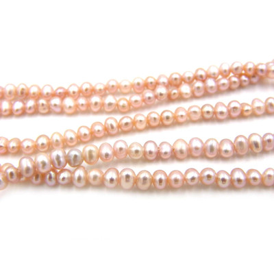 2 mm - Tiny Near Round Freshwater Cultured Seed Pearls - Pink Purple Sheen (20 Pearls or 1 Strand)