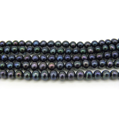 4 - 5 mm Near Round Freshwater Cultured Pearls - Grade AA - Peacock Black (20 Pearls)
