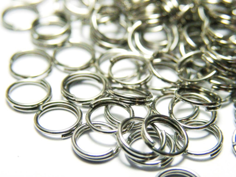 6 mm Stainless Steel Split Rings - Non-tarnish - Very Strong - 100 Pc. 6 mm Stainless Steel Split Rings - Non-tarnish - Very