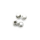 4 mm Small Faceted Nut-Shaped Solid Stainless Steel Beads - 1.5 mm Hole - Silver Tone (10 Pc.)