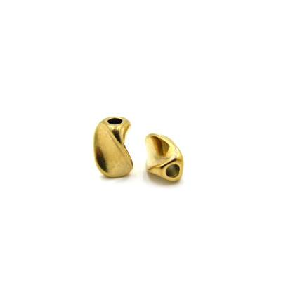 8 x 5 mm Twisted Spiral Stainless Steel Beads, Hole: 2 mm, 18k Gold Plated (2 Pc.) 8 x 5 mm Twisted Spiral Stainless Steel Beads, Hole: 2 mm, 18k Gold Plated (2 Pc.)