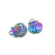 12 mm Small Rainbow Stainless Steel Seashell Charm Pendant - 2 pc