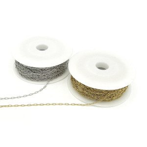 3 mm Fine Stainless Steel Paper Clip Chain - Gold ...