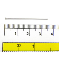 35 mm (1.5 Inch) x 0.7 mm (21 GA) 304 Stainless Steel Head Pins, Flat Round Head - Silver Col. - 50 Pc.