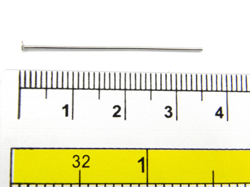 304 Edelstahl Nietstifte, flacher Kopf - 35 mm x 0,7 mm - Silberfarbig - 50 Stk.