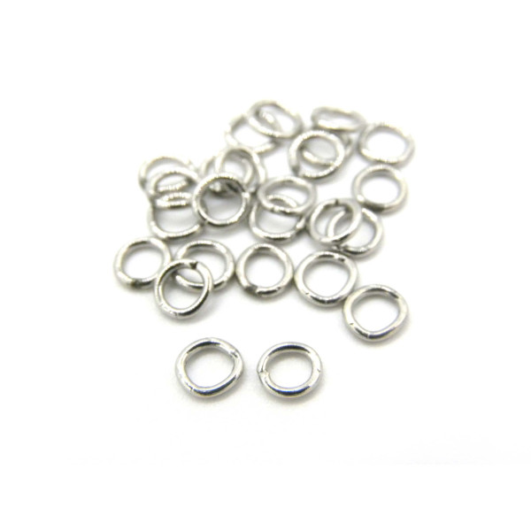 Geschlossene und gelötete Biegeringe aus Edelstahl 4 mm x 0,7 mm - Silber - 50 Stk.