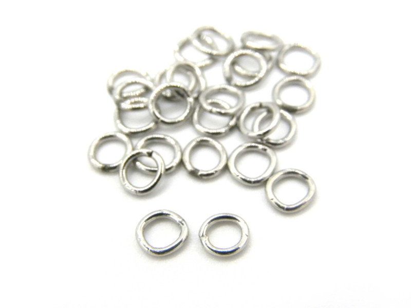 Kleine geschlossene Edelstahlbiegeringe 4 mm - Silber - 50 Stk.