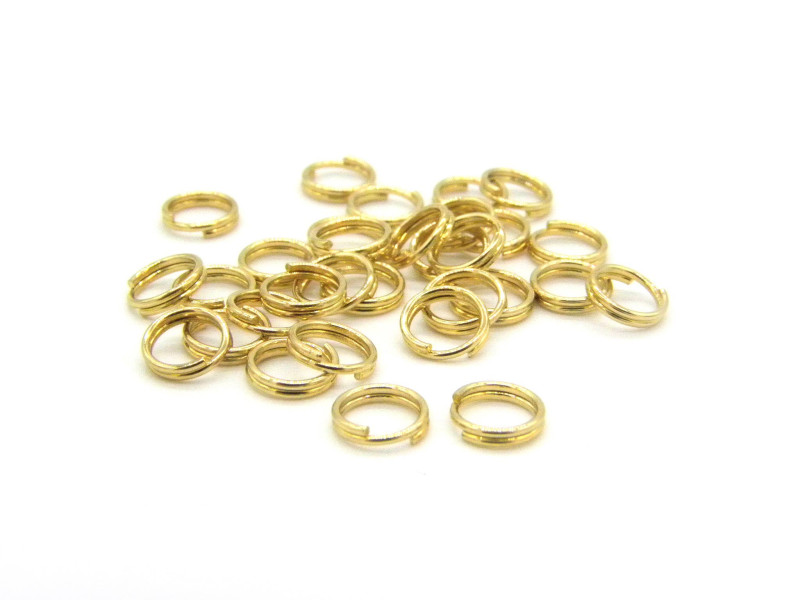 5 mm Stainless Steel Split Rings - Very Strong - 18K Gold Plated (50 Pc.)