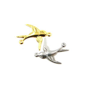 17 mm Stainless Steel Swallow Bird Charm Connector... 17 mm Stainless Steel Swallow Bird Charm Connector...