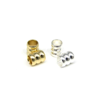 6 x 5 mm Gerillte Distanzperlen - Kordelschieber - 304 Edelstahl - Versilbert oder Vergoldet (6 Stk.) 6 x 5 mm Gerillte Distanzperlen - Kordelschieber - 304 Edelstahl - Versilbert oder Vergoldet (6 Stk.)