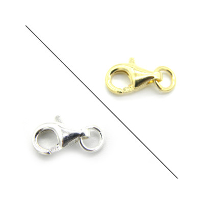9 mm Medium 925 Sterling Silver Lobster Trigger Clasp with Jump Ring