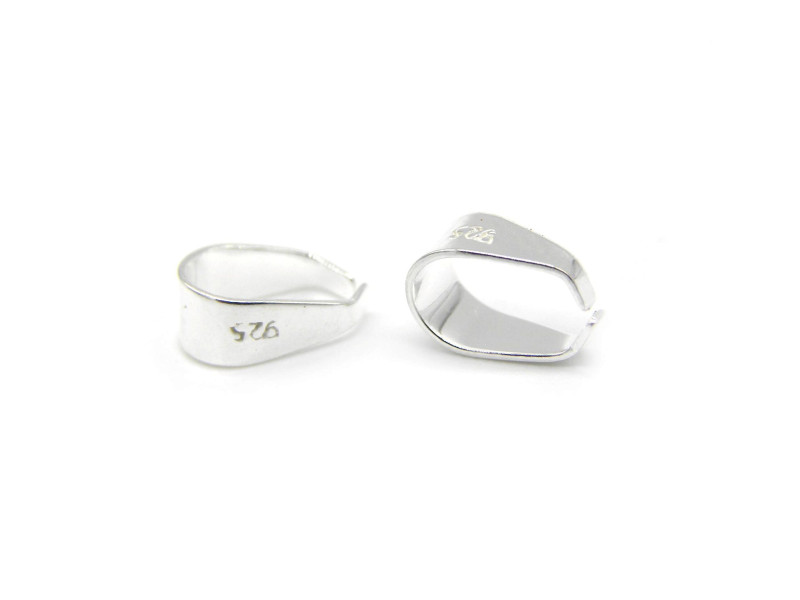 Anhängerhalter, schlichte Collierschlaufen aus 925 Sterlingsilber - 7 x 5 mm - 2 oder 10 Stück