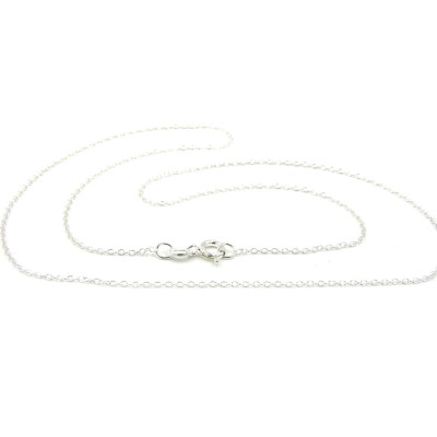 18 inch (45 cm) Fine Sterling Silver 925 Necklace Trace Chain with Spring Clasp - Hallmarked - Made in Italy