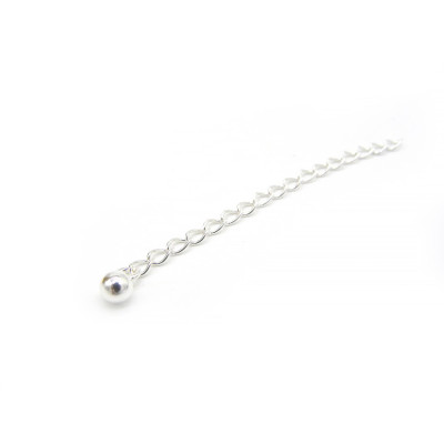 5 cm (2 inch) 925 Sterling Silver Extension Chain with 4mm Ball