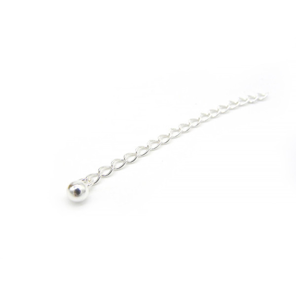 5 cm (2 inch) 925 Sterling Silver Extension Chain with 4mm Ball