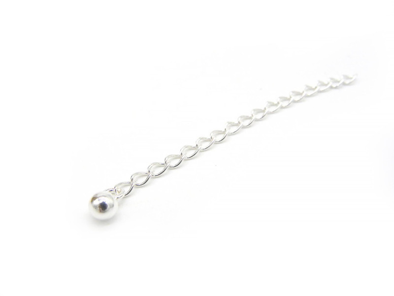 5 cm (2 inch) 925 Sterling Silver Extension Chain with 4mm Ball