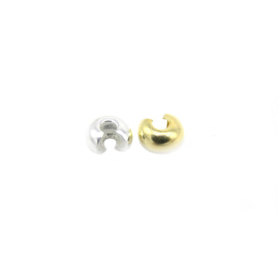 5.2 mm Medium 925 Sterling Silver Crimp Bead Knot Covers - Made in Italy