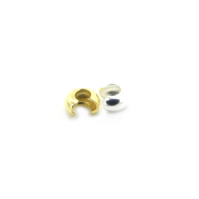 Mittelgroße Kaschierperlen (4 mm) aus 925er Sterlingsilber - Hergestellt in Italien