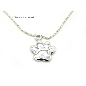 17 mm Large Solid 925 Sterling Silver Paw Charm, P... 17 mm Large Solid 925 Sterling Silver Paw Charm, P...